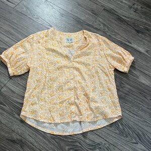 Sigrid Olsen Yellow Floral Blouse